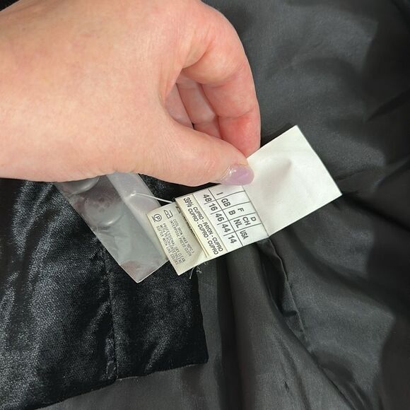 Henri Bendel Vintage Black Velvet Button-Up Jacket With Pockets Size 14 - Picture 13 of 15